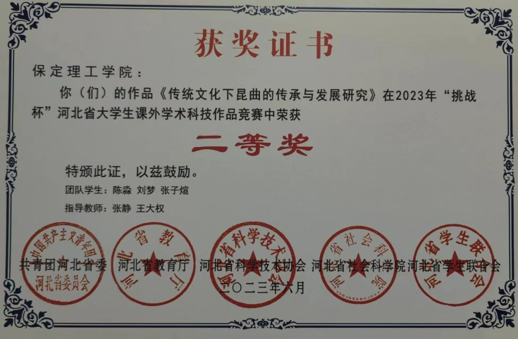 喜報|保理學子在第十八屆“挑戰(zhàn)杯”河北省大學生課外學術科技作品競賽斬獲佳績!